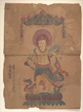 Two Buddhist Paintings, dated 670 (a) and 797 (b). Creator: Unknown.