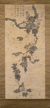 Grapevine and Squirrels, early 19th century. Creator: Unknown.
