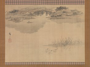 The Imado Bridge at the Foot of Mount Matsuchi, 19th century. Creator: Ando Hiroshige.
