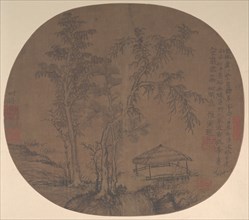 Sparse trees and pavilion, late 1350s. Creator: Wang Meng.