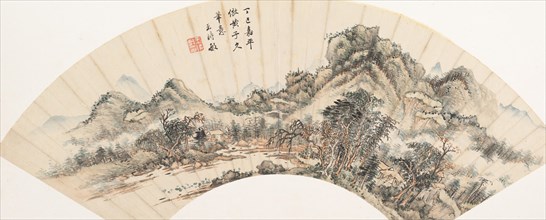 Landscape after Huang Gongwang, dated 1677. Creator: Wang Shimin.
