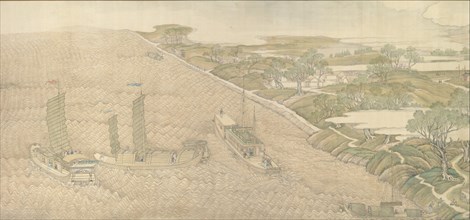 The Qianlong Emperor's Southern Inspection Tour, Scroll Four: The Confluence of the Huai..., 1770. Creator: Xu Yang.