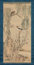 Birds in Willows and Blossoming Peach Tree. Creator: Yosa Buson.