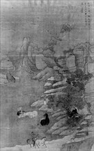 Washing the Horses in the Stream, 17th century. Creator: Zhao Mengfu.