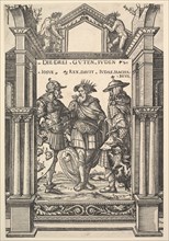 The Three Jewish Heroes (Die Drei Guten Juden), from Heroes and Heroines, 1516. Creator: Hans Burgkmair, the Elder.