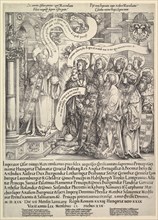 Maximilian Presented by his Patron Saints to the Almighty, 1519. Creator: Hans Springinklee.