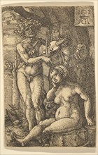 Orpheus and Eurydice, 1528. Creator: Heinrich Aldegrever.