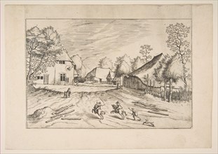 The Swan's Inn with Farms from the series The Small Landscapes, 1559-61. Creator: After The Master of the Small Landscapes (Netherlandish, 16th century).