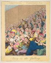 Theatrical Pleasures, ( Snug in the Gallery, Plate 3), ca. 1835. Creator: Theodore Lane.