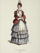 Commedia dell´arte.  Chambermaid Colombine, costume image of Maurice Sand, 1862. Creator: Unknown.