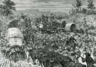 The military evacuation of Zululand in 1879. Creator: Melton Prior.