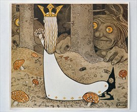 The princess and the troll. From "Bland Tomtar och Troll", 1913. Creators: Unknown, John Bauer.