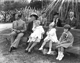 Prince Gustav Adolf, Princess Sibylla and children, Children's Day, Stockholm, Sweden, 1938.  Creator: Unknown.