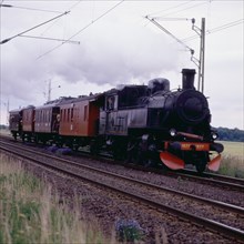 Steam locomotive 1277 and passenger cars, museum railway, Sweden, 1960s. Creator: Unknown.