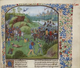 The Battle of Radcot Bridge on 19 December 1387, ca 1470-1475. Creator: Anonymous.