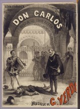 Poster for the Opera Don Carlos by Giuseppe Verdi, 1867. Creator: Neuville, Alphonse Marie, de