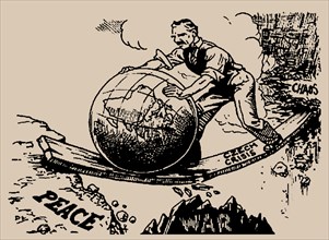 Chamberlain rolls the world towards peace, 1938. Creator: Anonymous.