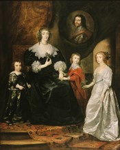 Portrait of the widow of the Duke of Buckingham and her children, 1633. Creator: Dyck, Sir Anthony van