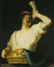 A Baker Blowing his Horn, 1650. Creator: Couwenbergh, Christiaen van