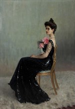 Portrait of Countess Maria Pavlovna Abamelik-Lazareva (1876-1955), née Demidova, 1900-1901. Creator: Bogdanov-Belsky, Nikolai Petrovich (1868-1945).