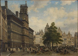 The Grote Markt with the liberty tree, 1875. Creator: Ruyten, Jan Michiel