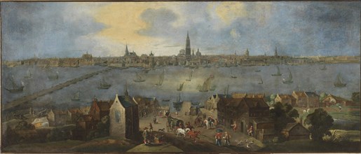 Gezicht op de rede van Antwerpen, Between 1682 and 1702. Creator: Schoevaerdts, Matthijs (Matthys) (c. 1665/7-after 1702).
