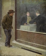 Reflections of a Hungry Man or Social Contrasts, 1894. Creator: Longoni, Emilio