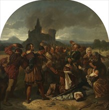 Episode from the German Peasants' War (The Murder of Count Helfenstein near Weinsberg), ca 1867. Creator: Eichler, Hermann (1839-1901).