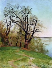 Oak tree on the riverbank, 1887. Creator: Levitan, Isaak Ilyich