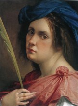 Self-Portrait as Saint Catherine of Alexandria, c. 1618. Creator: Gentileschi, Artemisia
