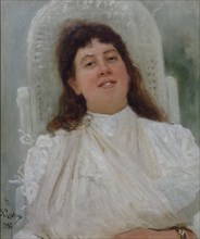 Portrait of Marianne von Werefkin, 1888. Creator: Repin, Ilya Yefimovich