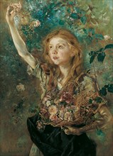 The rose picker, c. 1883-1884. Creator: Romako, Anton (1832-1889).