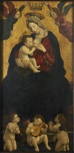 Madonna of the Milk with music-making angels, 1490-1500. Creator: Spanzotti, Giovanni Martino