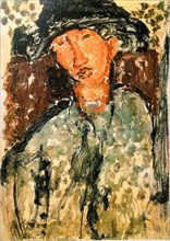 Portrait of Chaïm Soutine (1893-1943). Creator: Modigliani, Amedeo (1884-1920).