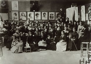 The women of the Académie Julian , 1880-1890. Creator: Anonymous.
