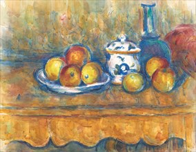 Still life with blue bottle, sugar bowl and apples, 1900-1902. Creator: Cézanne, Paul