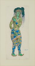 Costume design for the Ballet "Blue God" by R. Hahn, 1910. Creator: Bakst, Léon