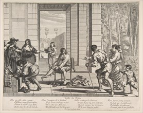 Clothing Beggars, 1635. Creator: Abraham Bosse.
