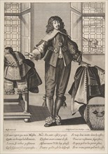 A Valet Putting Away the Luxious Clothes of His Master, mid to late 17th century. Creator: Abraham Bosse.