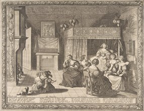 Visit to the New Mother, 1633. Creator: Abraham Bosse.