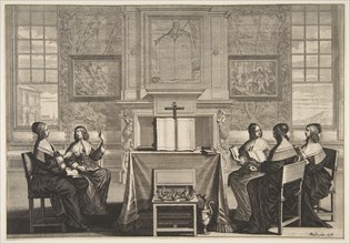The Wise Virgins Conversing, ca. 1635. Creator: Abraham Bosse.
