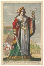 French Judith, an illustration from Pierre Le Moyne's 'La Gallerie des femmes fortes', 1647. Creator: Abraham Bosse.