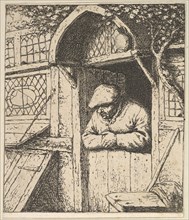 Peasant Leaning on Door, 1610-85. Creator: Adriaen van Ostade.