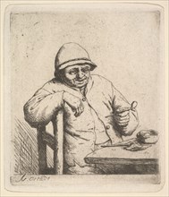 Peasant with a Pipe, 1640-80. Creator: Adriaen van Ostade.
