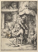 Father Feeding his Child, 1610-85. Creator: Adriaen van Ostade.