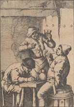 Singer Standing Between Two Smokers, 1610-85. Creator: Unknown.