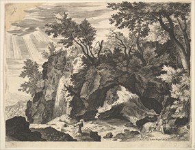 Rocky Landscape with the Stigmatization of St. Francis (reverse copy). Creator: Unknown.