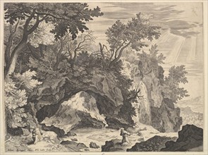 Rocky Landscape with the Stigmatisation of Saint Francis.n.d. Creator: Aegidius Sadeler II.