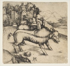 The Monstrous Pig of Landser, ca. 1496. Creator: Albrecht Durer.