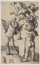 Three Putti with Trumpets, ca. 1500. Creator: Albrecht Durer.